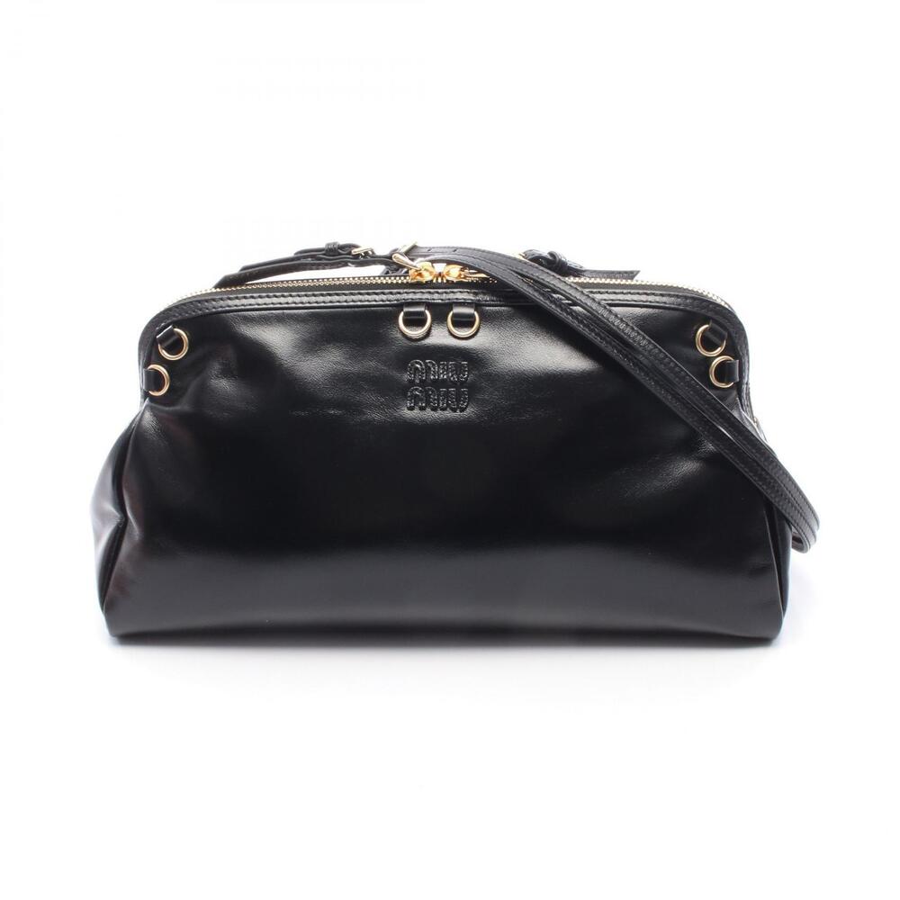 Miu Miu Caprice shiny leather shoulder bag Black
